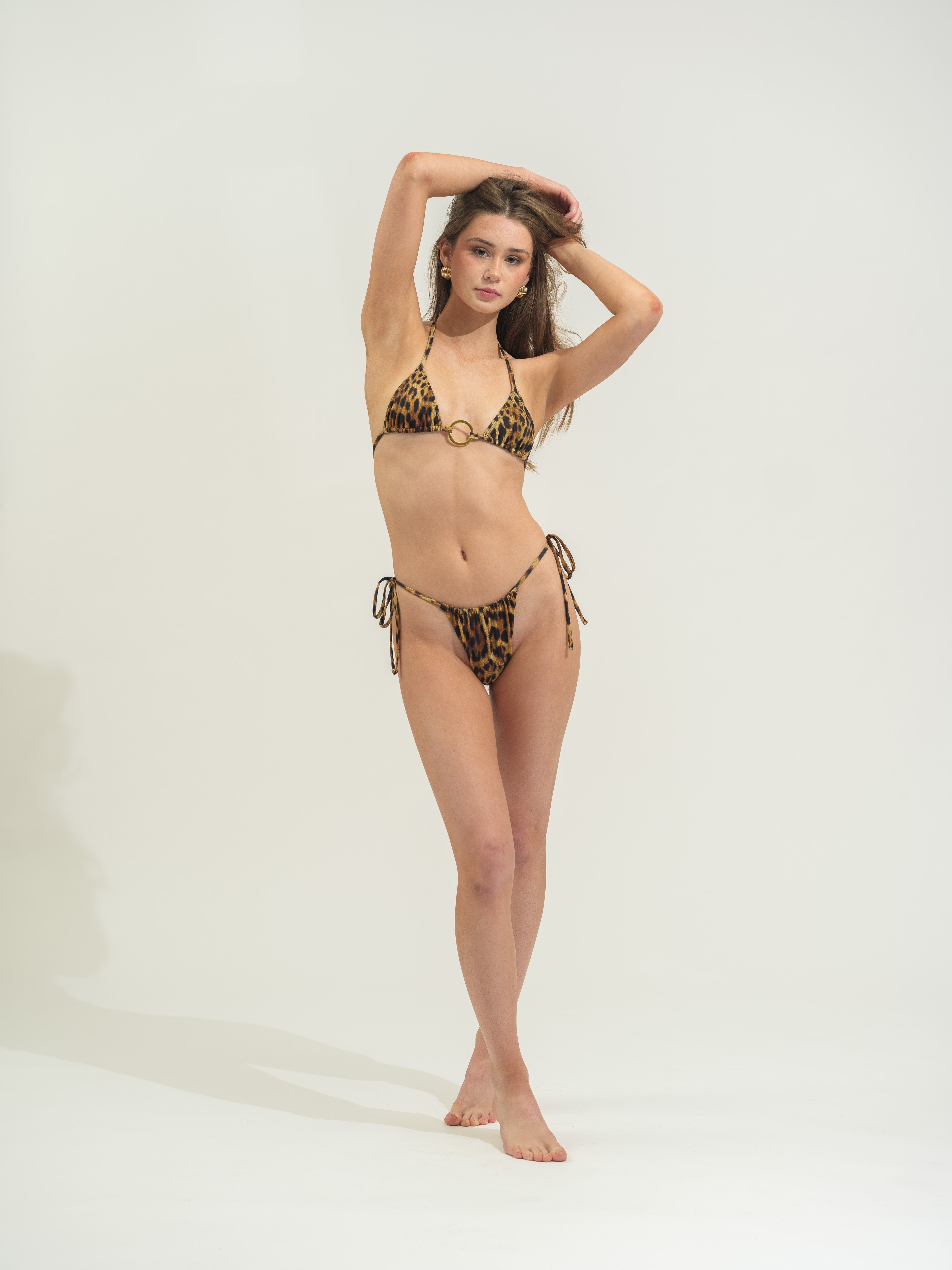 leopard - triangle bikini top